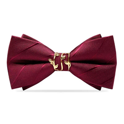 Visokokvalitetne muške prugaste metalne leptir mašne Svečanost vjenčanja Banket Leptir u korejskom stilu Mornarsko crvena mašna Dodaci za mladoženje