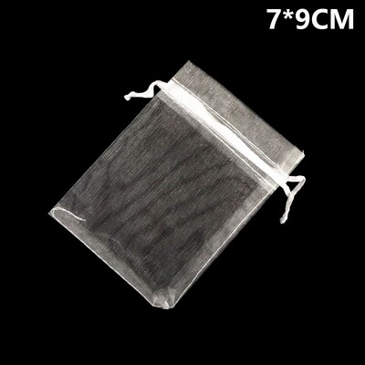 25/50 bucăți bomboane de Crăciun ambalare bijuterii pliculețe din organza tifon pungi albe pungi cadou buzunar cu șnur