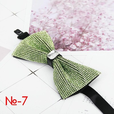 Мъжка луксозна папийонка с блясък на диамант, папионка с пеперуда, вратовръзка с яка с кристални кристали Готина сватбена папийонка за официално парти