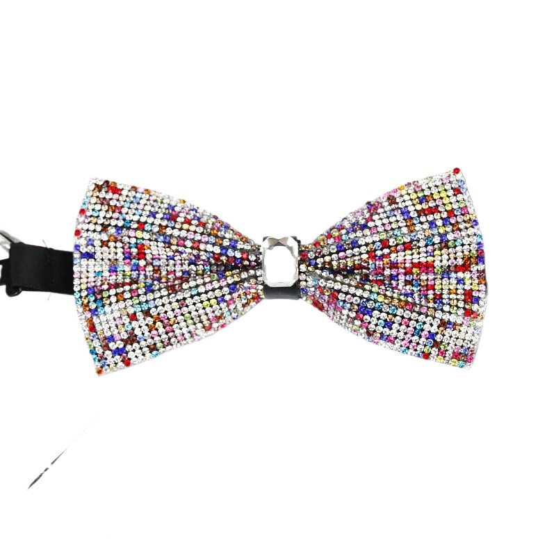 Мъжка луксозна папийонка с блясък на диамант, папионка с пеперуда, вратовръзка с яка с кристални кристали Готина сватбена папийонка за официално парти