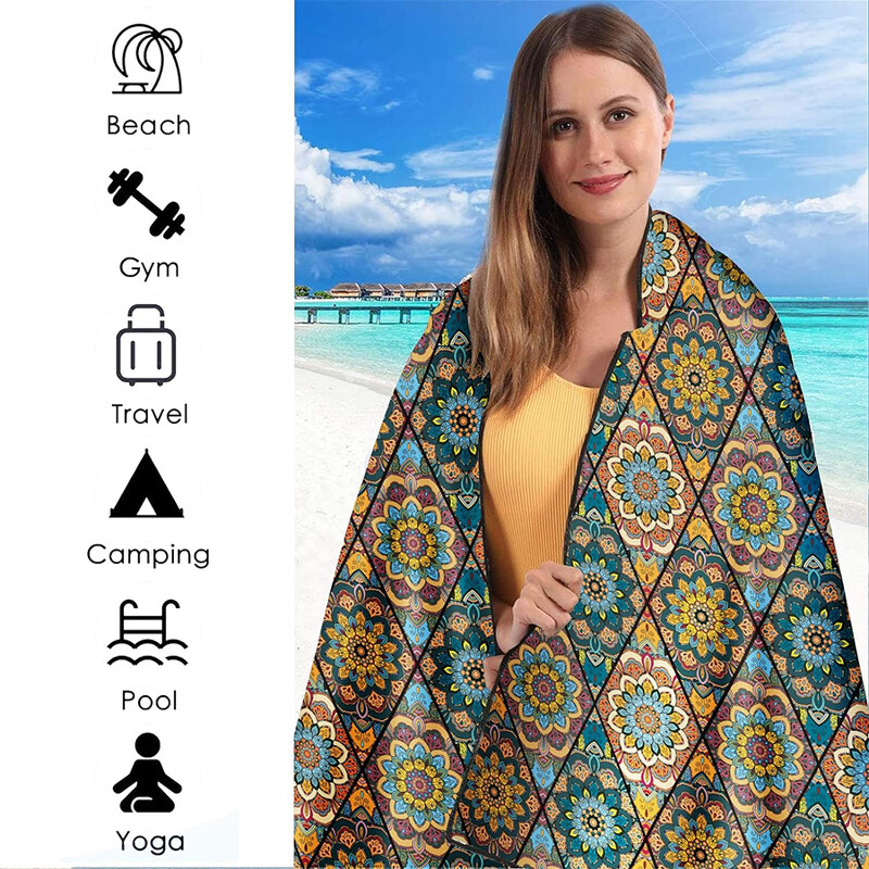 1-tk mikrokiust rannarätik, kiiresti kuivav, eriti suur 71 x 32 tolli liivata rannarätik basseini, telkimise, pikniku, jooga, jõusaali jaoks