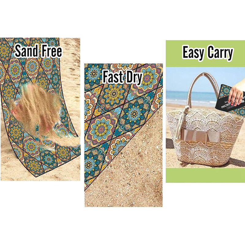 1-tk mikrokiust rannarätik, kiiresti kuivav, eriti suur 71 x 32 tolli liivata rannarätik basseini, telkimise, pikniku, jooga, jõusaali jaoks