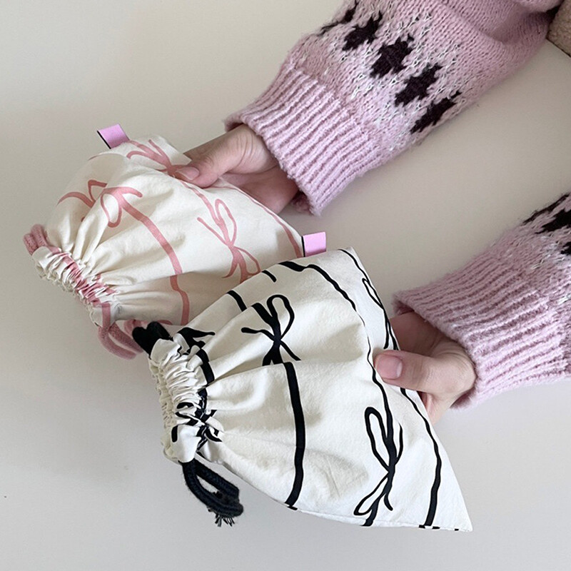 Mini geantă cu șnur, cu nod cu fundă, geantă pentru depozitare cosmetice, portofel pentru femei, mini geantă cu șnur dulce Kawaii, mini geantă pentru depozitare pentru fete