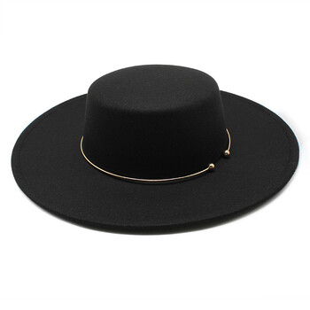 Μόδα Fedora καπέλα για γυναίκες Flat Top Fashion Κομψά καπέλα μπόουλερ φόρεμα Παναμά Καπέλο με κορδέλα γάμου για άντρες καπέλο τζαζ