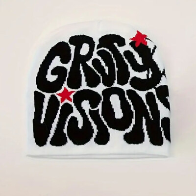 Ghetic Letter Jacquard Y2K Beanies Hip Hop Color Block KnitPălării Elastic Skull Cap Berie respirabile pentru femei bărbați