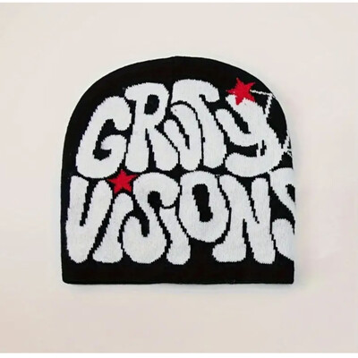 Ghetic Letter Jacquard Y2K Beanies Hip Hop Color Block KnitPălării Elastic Skull Cap Berie respirabile pentru femei bărbați