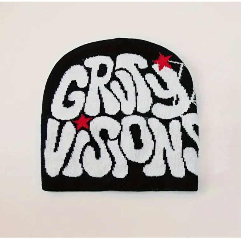 Ghetic Letter Jacquard Y2K Beanies Hip Hop Color Block KnitPălării Elastic Skull Cap Berie respirabile pentru femei bărbați