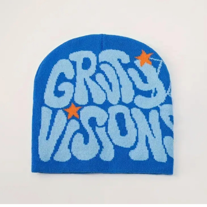 Ghetic Letter Jacquard Y2K Beanies Hip Hop Color Block KnitPălării Elastic Skull Cap Berie respirabile pentru femei bărbați