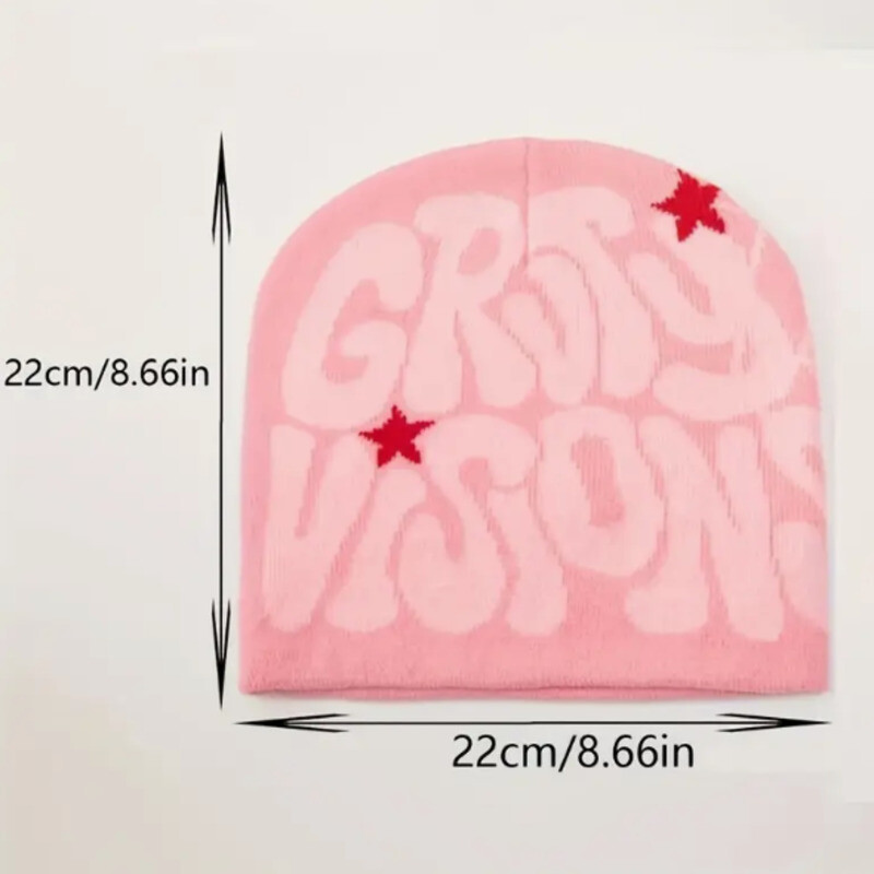 Ghetic Letter Jacquard Y2K Beanies Hip Hop Color Block KnitPălării Elastic Skull Cap Berie respirabile pentru femei bărbați