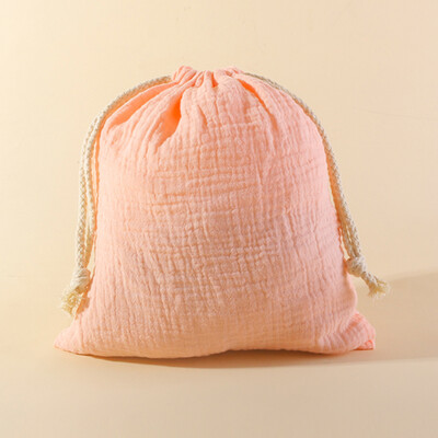 Buzunar pentru agățat pentru cărucior din muselină de bumbac Husă pentru prosoape pentru bebeluși Geantă de depozitare pentru scutece cu șnur pentru bebeluși