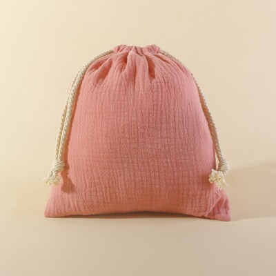 Buzunar pentru agățat pentru cărucior din muselină de bumbac Husă pentru prosoape pentru bebeluși Geantă de depozitare pentru scutece cu șnur pentru bebeluși