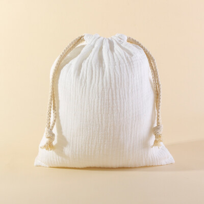 Buzunar pentru agățat pentru cărucior din muselină de bumbac Husă pentru prosoape pentru bebeluși Geantă de depozitare pentru scutece cu șnur pentru bebeluși