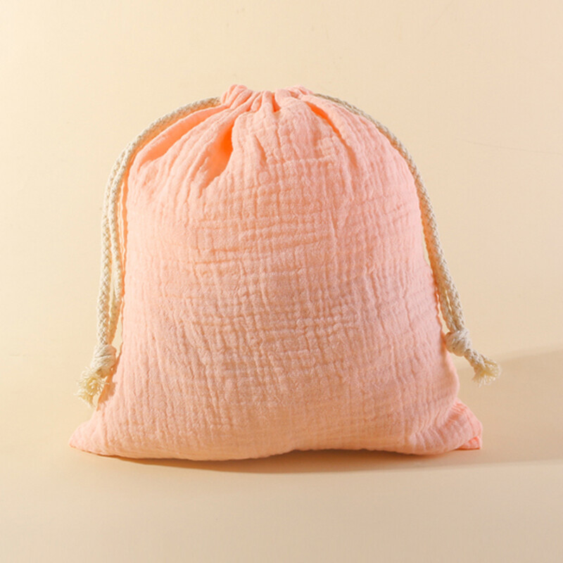 Buzunar pentru agățat pentru cărucior din muselină de bumbac Husă pentru prosoape pentru bebeluși Geantă de depozitare pentru scutece cu șnur pentru bebeluși