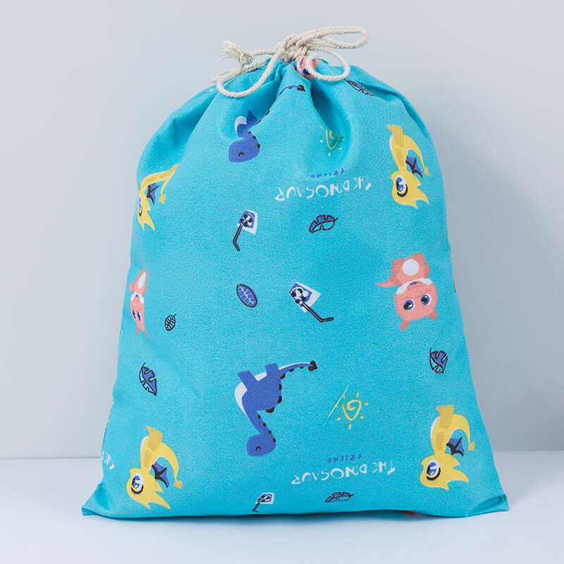 Lenjerie de corp cu șnur cu imprimeu de dinozauri Geanta de pantofi Geanta de voiaj Genti pentru depozitare cosmetice de voiaj Organizator de articole diverse Geanta din bumbac