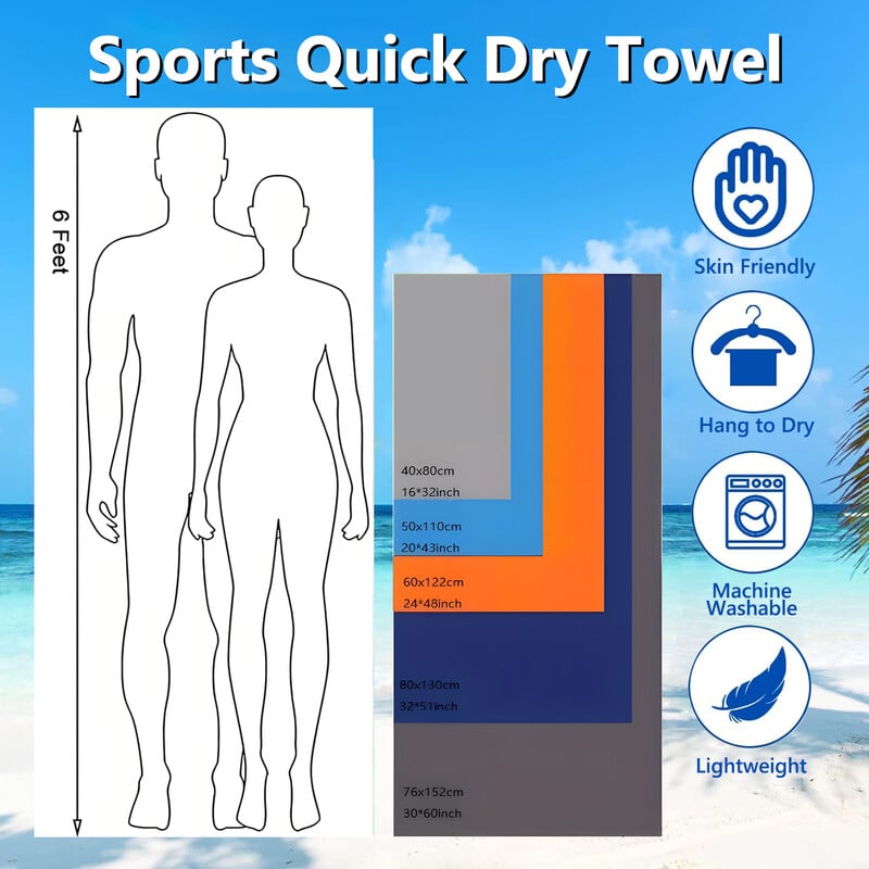 Greitai džiūstantis rankšluostis – sportinis rankšluostis – itin sugeriantis ir lengvas greitai džiūstantis rankšluostis kelionėms, paplūdimiui, sporto salei, kuprinėms, žygiams, jogai