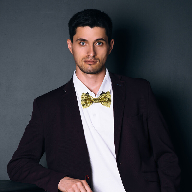 Leptir-kravata Banquet za izvedbu Dječji samci Odrasli Britanci Svjetlucavi Pu Boja Podesiva (crvena) Šljokice Mladoženja