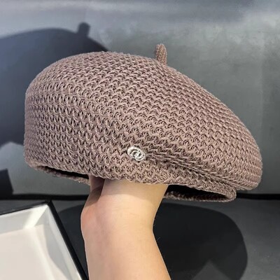 Nouă beretă de vară pălărie pentru femei, în aer liber, respirabil, moda boina, șepci, culoare solidă, cu logo, beretă, cadou de petrecere