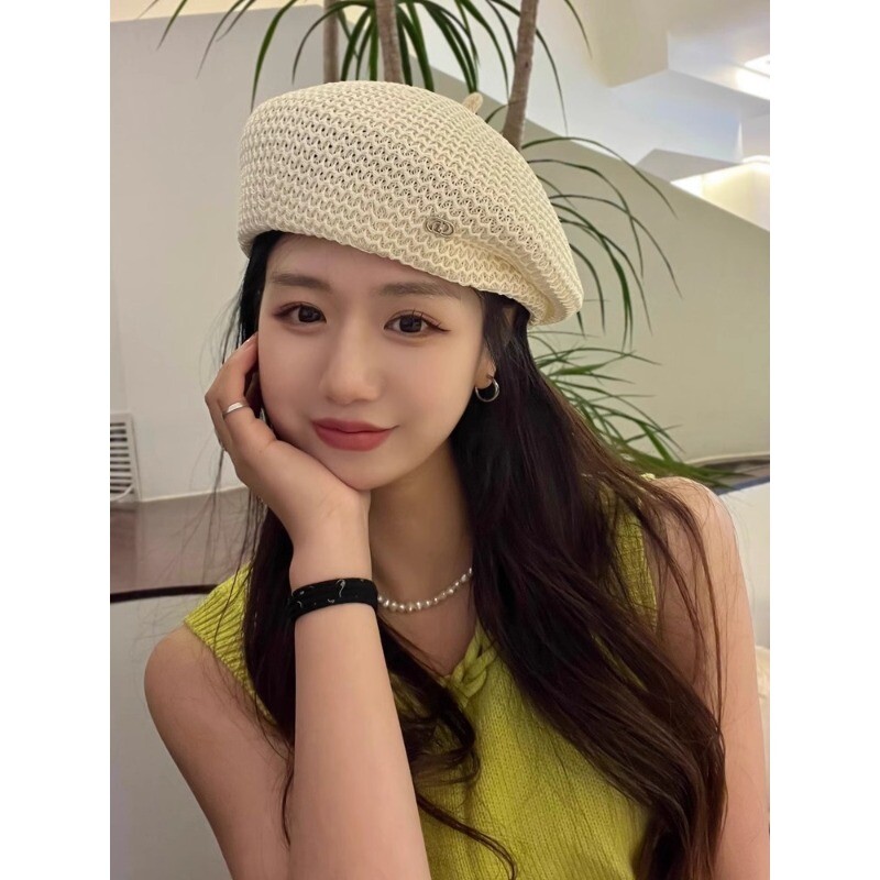 Nouă beretă de vară pălărie pentru femei, în aer liber, respirabil, moda boina, șepci, culoare solidă, cu logo, beretă, cadou de petrecere