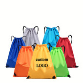 34x42cm LOGO personalizabil, reutilizabil, cu șnur, geantă de depozitare, impermeabilă, portabilă, pentru călătorii în aer liber, sport, rucsac Depozitare acasă