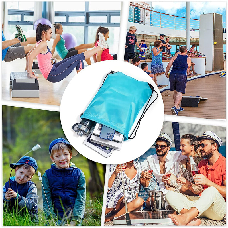 34x42cm LOGO personalizabil, reutilizabil, cu șnur, geantă de depozitare, impermeabilă, portabilă, pentru călătorii în aer liber, sport, rucsac Depozitare acasă