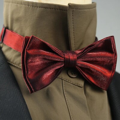 4 стила Едноцветни черно-бели винени папийонки Нова панделка Позлатена пеперуда Двуслоен смокинг с панделка за сватбено парти