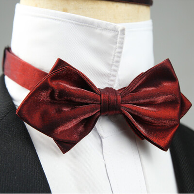 4 стила Едноцветни черно-бели винени папийонки Нова панделка Позлатена пеперуда Двуслоен смокинг с панделка за сватбено парти