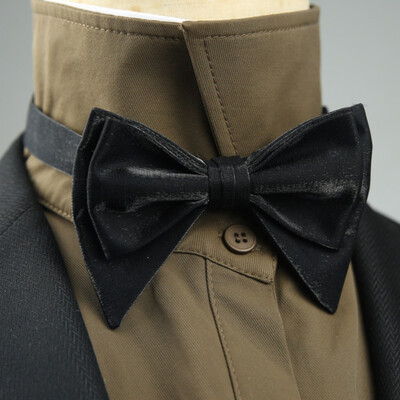 4 стила Едноцветни черно-бели винени папийонки Нова панделка Позлатена пеперуда Двуслоен смокинг с панделка за сватбено парти