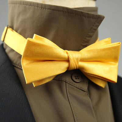 4 стила Едноцветни черно-бели винени папийонки Нова панделка Позлатена пеперуда Двуслоен смокинг с панделка за сватбено парти