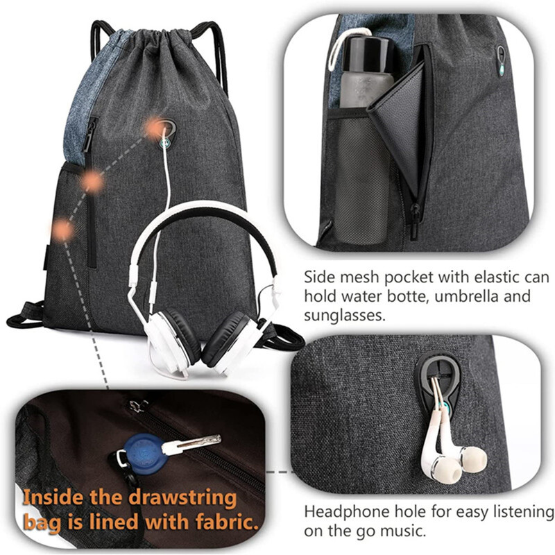 Culori duble Geantă de depozitare pentru sport în aer liber Geantă de gimnastică Geantă de rucsac cu șnur din nailon de mare capacitate Geantă de fitness