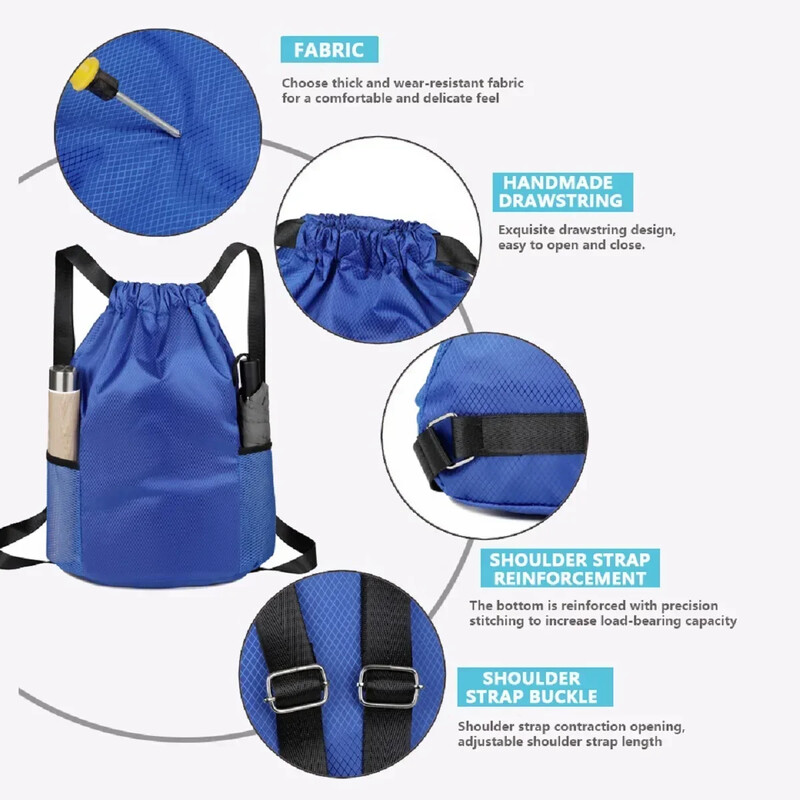 Geantă sport, călătorie, exterior, fitness, rucsac multifuncțional de agrement pentru bărbați și femei cu buzunare cu șnur, rucsac