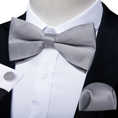 Meeste soliidne eelseotud kikilips Rose punane kikilips Tasku kandiline mansetinööpide komplektid meestele Reguleeritav siidist liblikasõlm pulmapidu