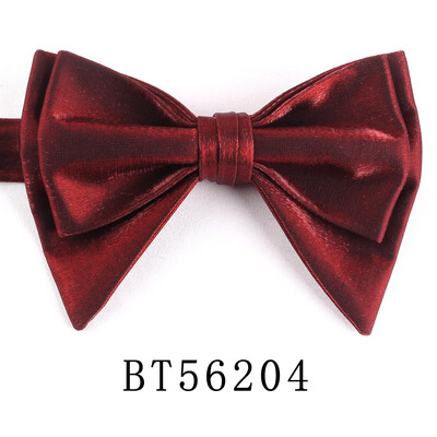 Jaunas vīriešu taures, iepriekš piesietas stils Liela izmēra tauriņi spīdīgs audums vienkrāsains, formāls vīriešu tauriņš kāzu ballītei