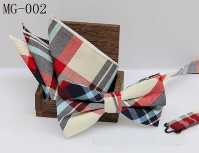 meeste kikilipsu taskuräti komplekt Check kikisõlm Klassikaline puuvill Jacquard Kootud Meeste Butterfly BowTie Tasku kandiline kostüümid