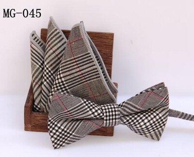 meeste kikilipsu taskuräti komplekt Check kikisõlm Klassikaline puuvill Jacquard Kootud Meeste Butterfly BowTie Tasku kandiline kostüümid