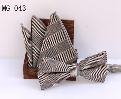 meeste kikilipsu taskuräti komplekt Check kikisõlm Klassikaline puuvill Jacquard Kootud Meeste Butterfly BowTie Tasku kandiline kostüümid