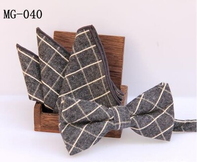 meeste kikilipsu taskuräti komplekt Check kikisõlm Klassikaline puuvill Jacquard Kootud Meeste Butterfly BowTie Tasku kandiline kostüümid
