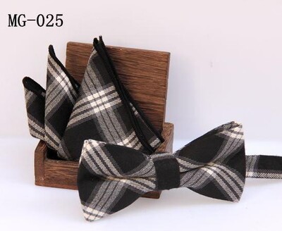 meeste kikilipsu taskuräti komplekt Check kikisõlm Klassikaline puuvill Jacquard Kootud Meeste Butterfly BowTie Tasku kandiline kostüümid