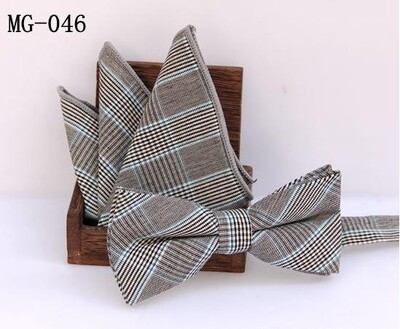 meeste kikilipsu taskuräti komplekt Check kikisõlm Klassikaline puuvill Jacquard Kootud Meeste Butterfly BowTie Tasku kandiline kostüümid