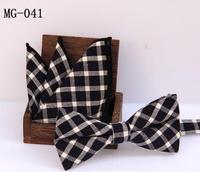 meeste kikilipsu taskuräti komplekt Check kikisõlm Klassikaline puuvill Jacquard Kootud Meeste Butterfly BowTie Tasku kandiline kostüümid