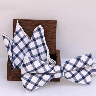 meeste kikilipsu taskuräti komplekt Check kikisõlm Klassikaline puuvill Jacquard Kootud Meeste Butterfly BowTie Tasku kandiline kostüümid