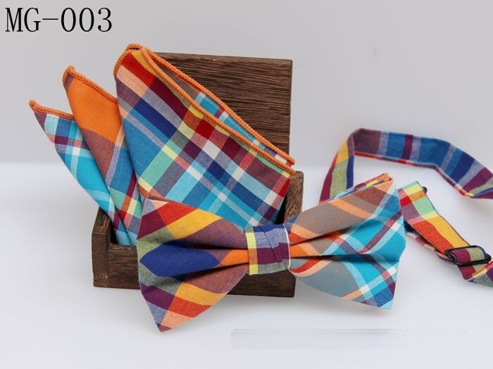 meeste kikilipsu taskuräti komplekt Check kikisõlm Klassikaline puuvill Jacquard Kootud Meeste Butterfly BowTie Tasku kandiline kostüümid