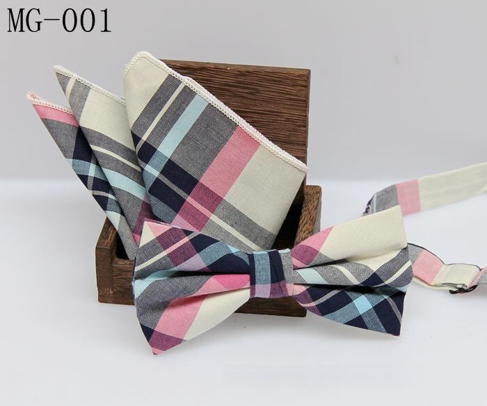 meeste kikilipsu taskuräti komplekt Check kikisõlm Klassikaline puuvill Jacquard Kootud Meeste Butterfly BowTie Tasku kandiline kostüümid