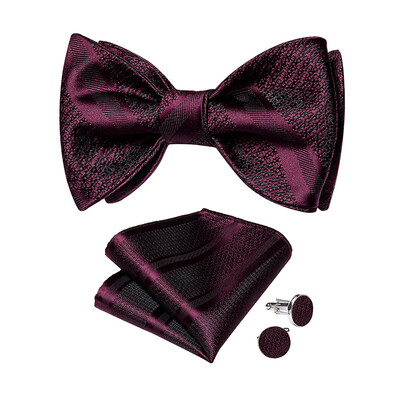 Retro kikilips Meestele Kikilipsu komplekt Peen Meeste Kikilipsu Aksessuaarid Burgundia Veinpunane Värv Paisley Butterfly Knot King