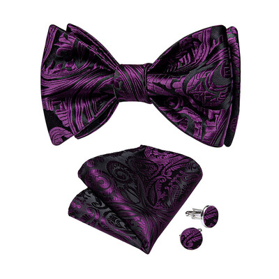 Retro kikilips Meestele Kikilipsu komplekt Peen Meeste Kikilipsu Aksessuaarid Burgundia Veinpunane Värv Paisley Butterfly Knot King