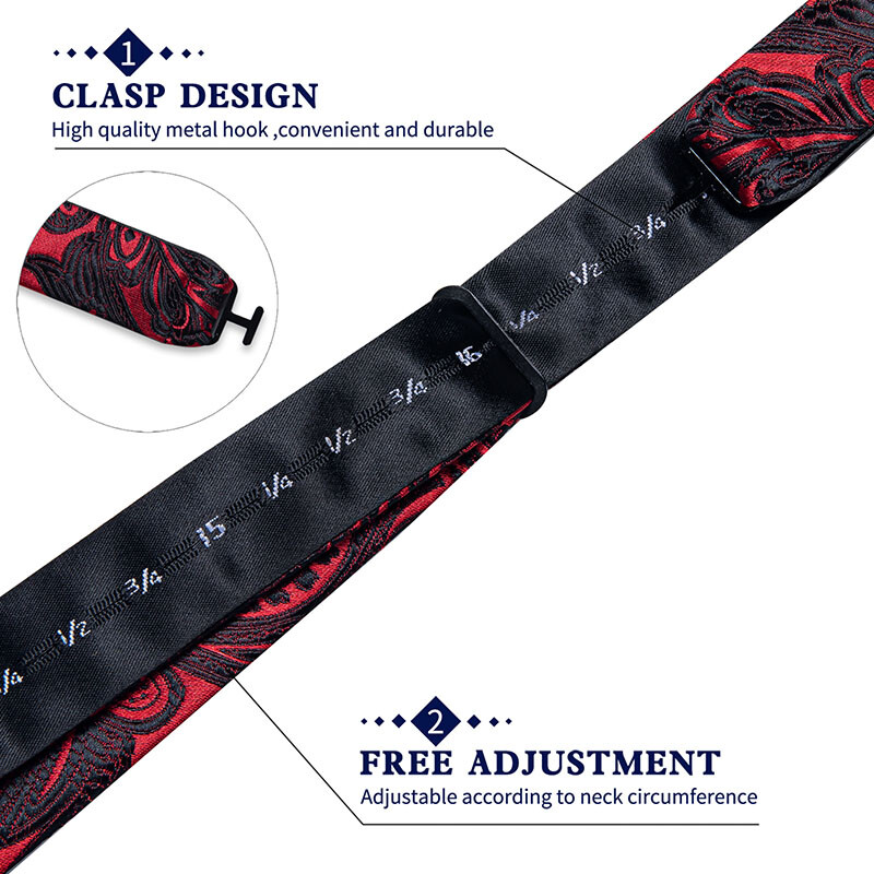 Retro kikilips Meestele Kikilipsu komplekt Peen Meeste Kikilipsu Aksessuaarid Burgundia Veinpunane Värv Paisley Butterfly Knot King