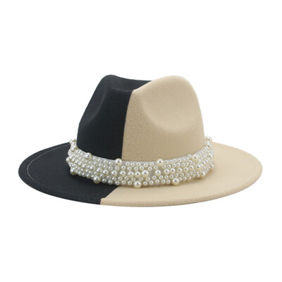 QBHAT Melns un sarkans savārstījums Fedoras Cepure sievietēm Vīriešiem Unisex Baznīcas cepure ar platām malām ballītes gradienta Džeza top cepure шапка