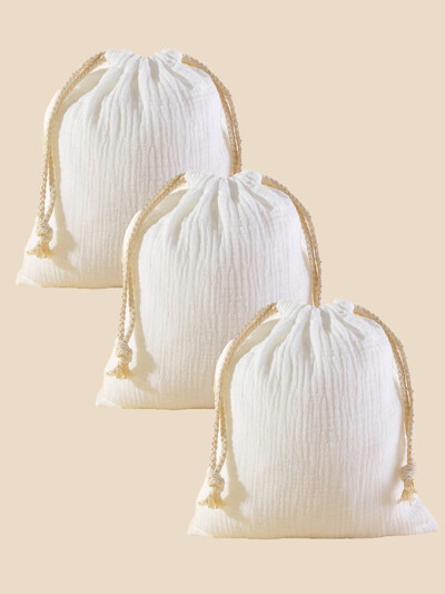 3 bucăți pentru cărucior din muselină din bumbac, buzunar pentru agățat, prosop pentru bebeluși, husă pentru scutece, saci de depozitare cu șnur pentru bebeluși