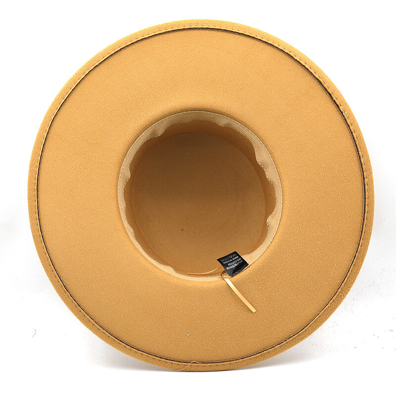 QBHAT Pălării Toamnă Iarnă pentru femei Moda 10 cm cu margine mare cu vârf plat Fedoras Fascinator Rochii de biserică vintage Pălărie pentru femei