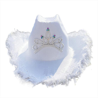 Pălărie de cowboy roz, stil occidental, femei, fete, pentru petrecere de aniversare, cu paiete, decorare cu paiete, coroană, tiară, club de noapte, pălărie de cowgirl