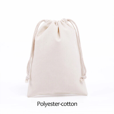 Pungă de ambalare pentru cadou din pânză de bumbac Saci de depozitare cu șnur Saci de pânză albă pentru bomboane Husă reutilizabilă Articole diverse pentru casă Organizați saci